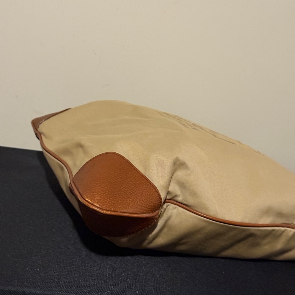 Burberry Stowell Roll Up Tote Brown Light Beige Canvas Fabric Bag - Picture 4 of 6
